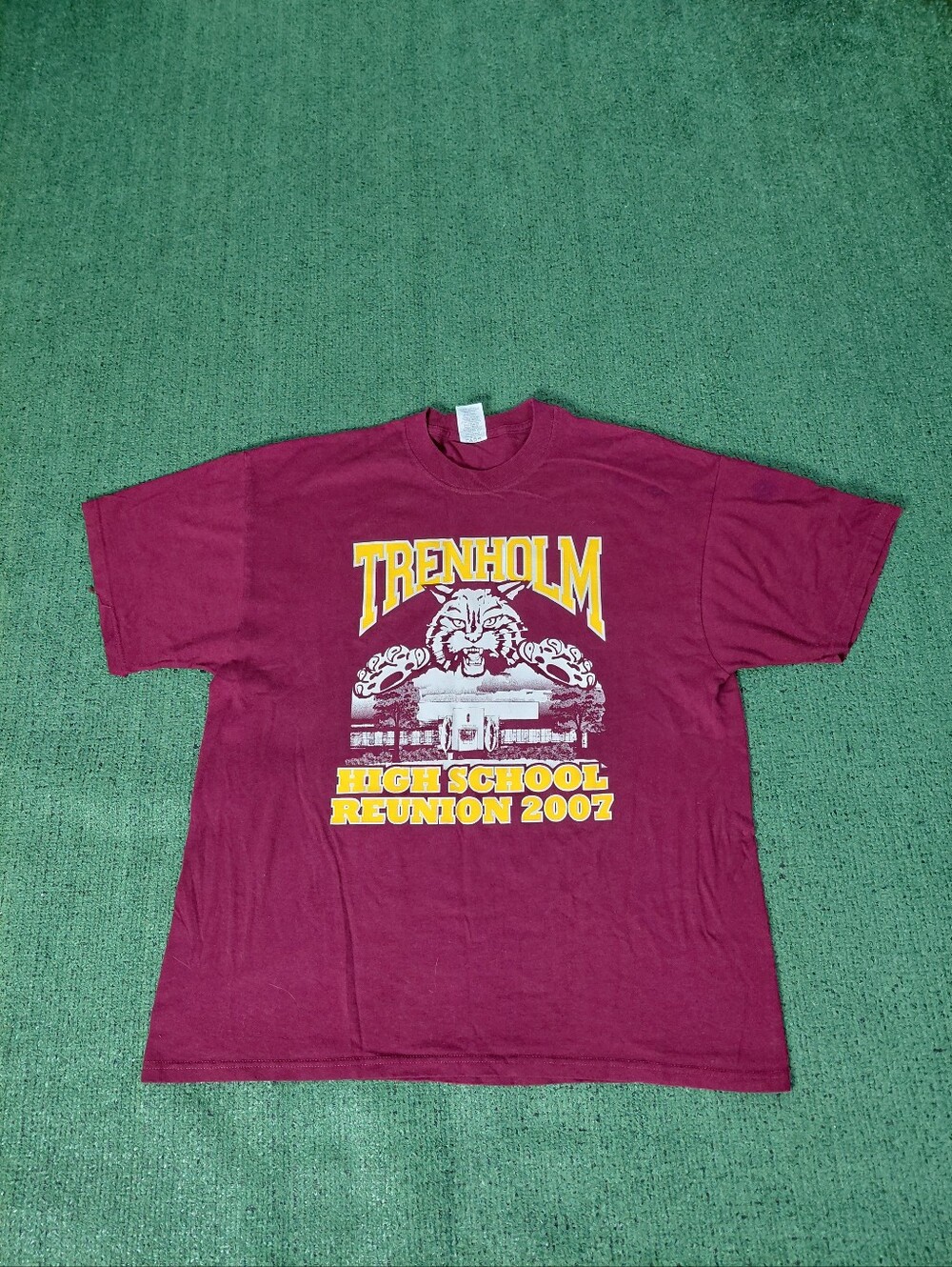 Vintage 2007 Trenholm High School Reunion Y2K Burgundy T Shirt Sz XL